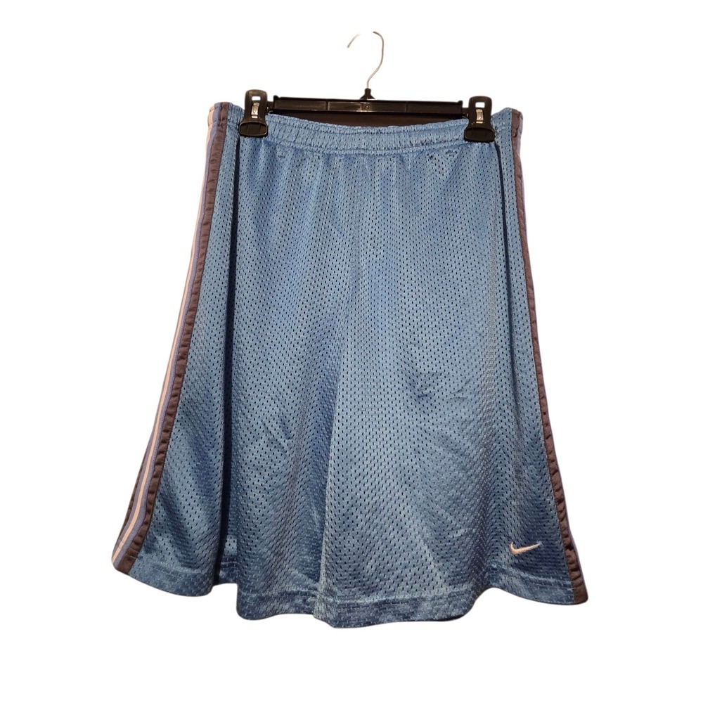 Vtg Nike Dri-Fit Mesh Basketball Shorts Boys XL 18-20 Blue Loose Fit Swoosh Long